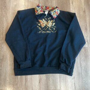 Women's Black and Navy Sweatshirt
